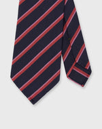 Load image into Gallery viewer, Silk Woven Tie in Navy/Pink/Light Pink Stripe
