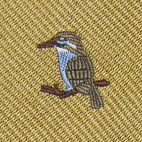 Hand-Rolled Silk Club Tie in Yellow/Smoke/Sky Kingfisher