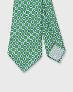 Load image into Gallery viewer, Silk Print Tie in Green/Chalk/Navy Foulard
