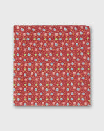 Load image into Gallery viewer, Linen Print Pocket Square in Red/Sky Floral

