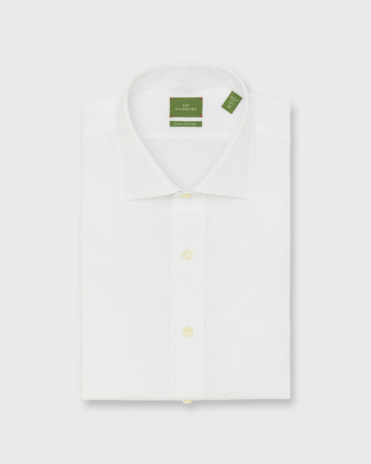 Otto Handmade Dress Shirt in White Suvin Poplin
