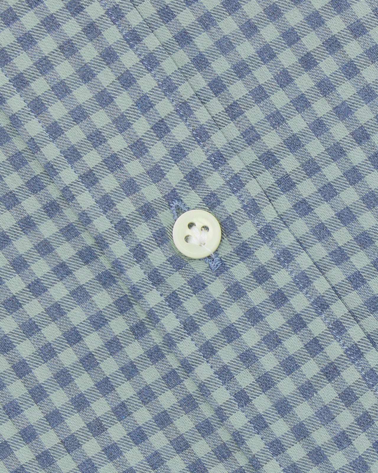 Otto Handmade Sport Shirt in Blue/Sage Gingham Brushed Twill