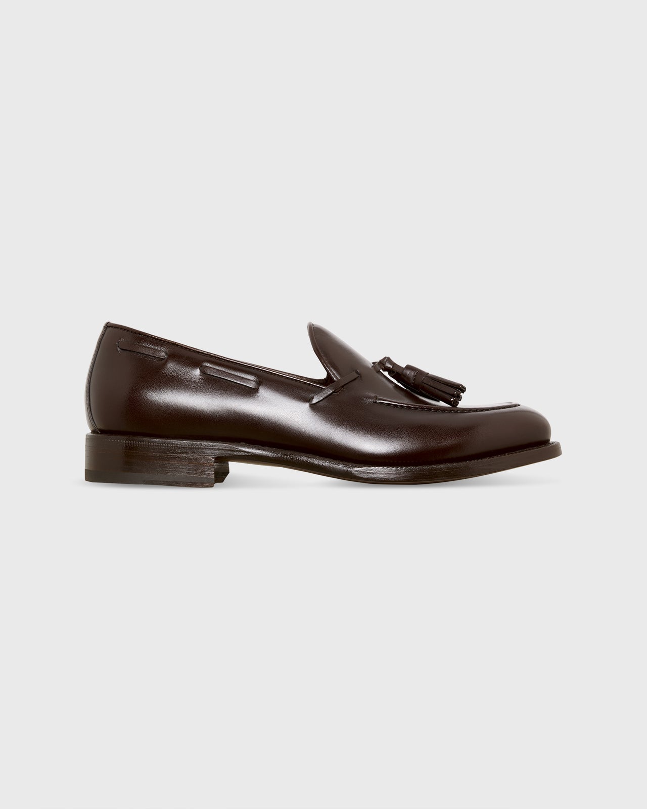 Italian Tassel Loafer in Dark Brown Calfskin