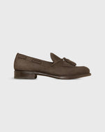 Load image into Gallery viewer, Italian Tassel Loafer in Chocolate Suede
