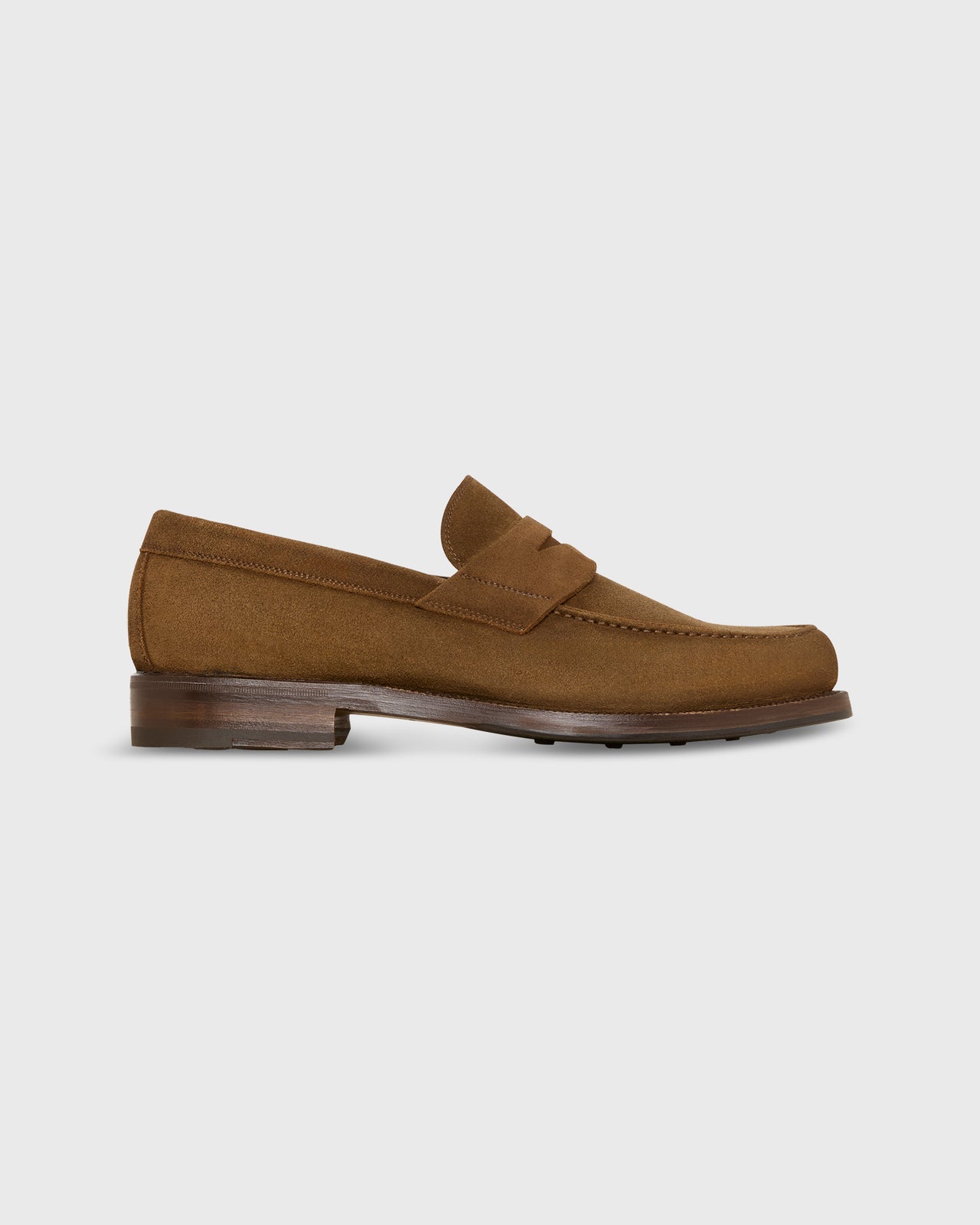 Italian Penny Loafer in Acorn Suede