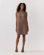 Load image into Gallery viewer, Reversible Sleeveless Ana Dress in Mink/Light Pink Double-Faced Melton
