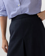 Load image into Gallery viewer, Jillian Skirt in Heather Navy Cavalry Twill
