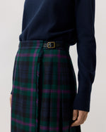 Load image into Gallery viewer, Kilt Skirt in Navy/Hunter/Magenta Baird Modern Tartan Wool
