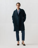 Load image into Gallery viewer, Kimono Carina Coat in Navy/Mallard Sparkle Tweed

