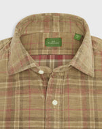 Load image into Gallery viewer, Otto Handmade Sport Shirt in Oat/Berry/Brown Plaid Corduroy
