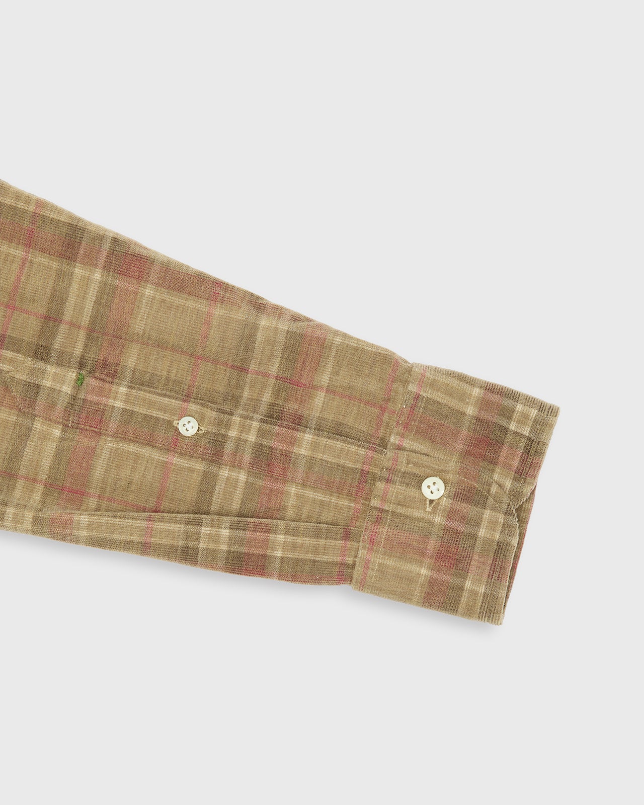 Otto Handmade Sport Shirt in Oat/Berry/Brown Plaid Corduroy