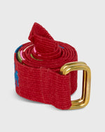 Load image into Gallery viewer, Hand-Loomed D-Ring Belt in Red Tribal
