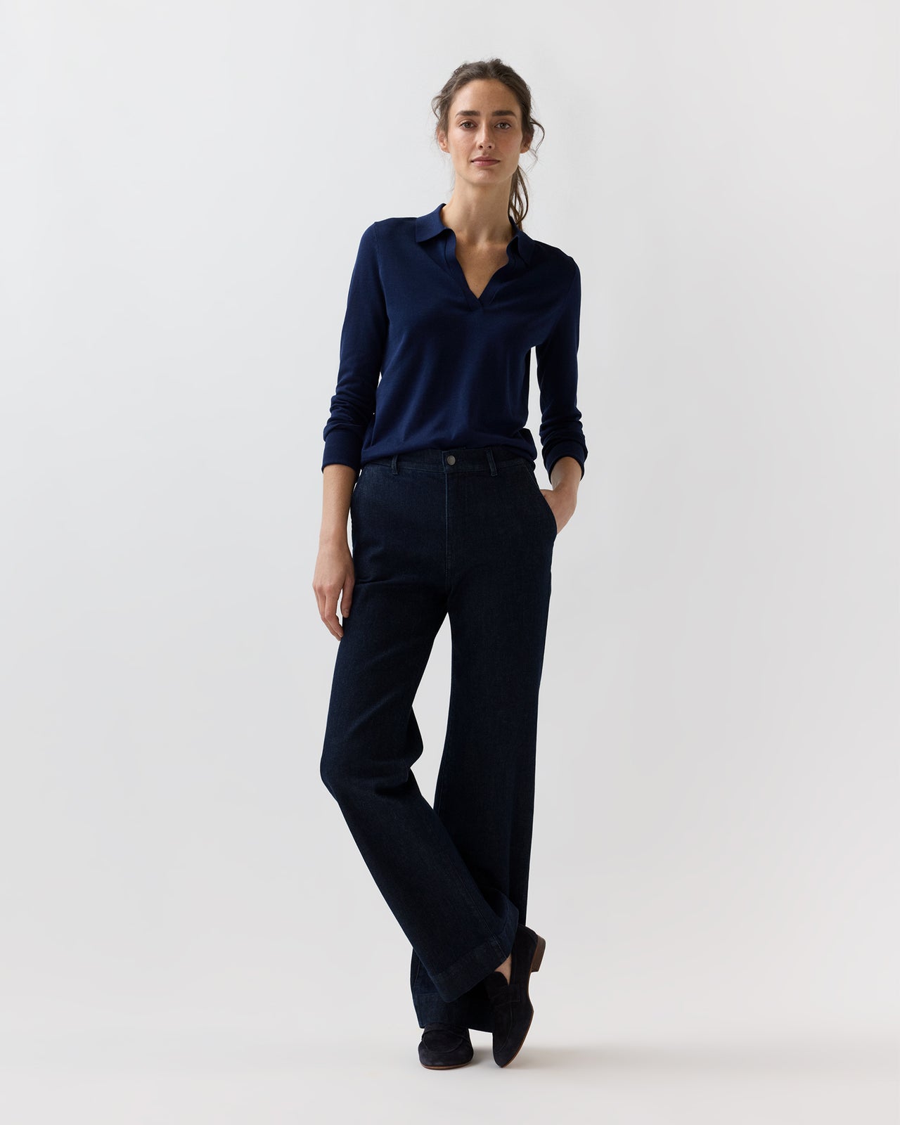 Lindy Trouser Jean in Indigo Stretch Denim