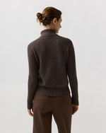 Load image into Gallery viewer, Dakota Turtleneck Sweater in Heather Espresso Cashmere
