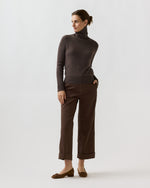 Load image into Gallery viewer, Dakota Turtleneck Sweater in Heather Espresso Cashmere
