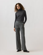 Load image into Gallery viewer, Superfine Funnel-Neck Sweater in Charcoal Cashmere
