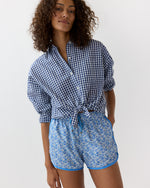 Load image into Gallery viewer, Boy Shorts in Blue Betsy Ann Liberty Fabric
