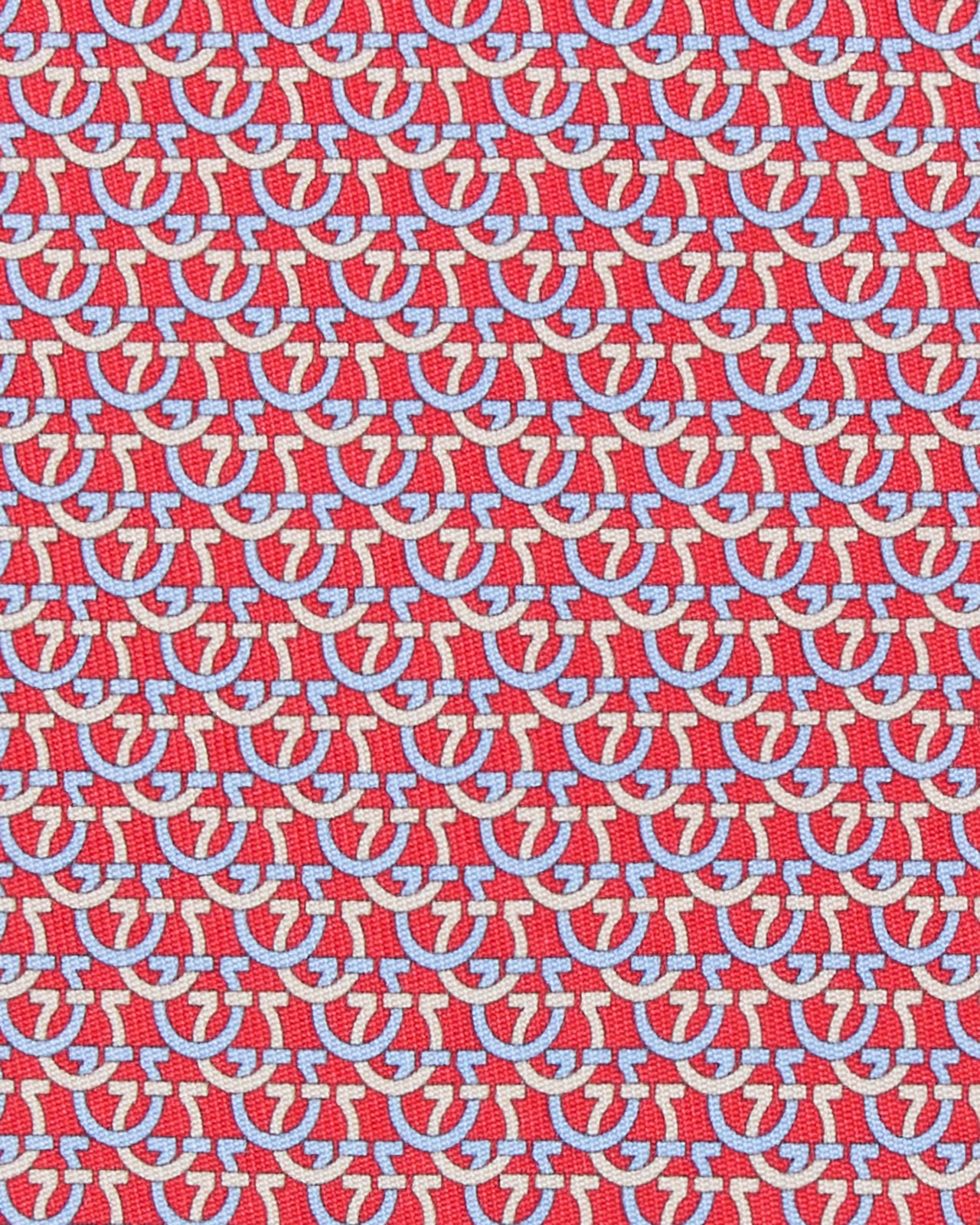 Silk Print Tie in Red Gancini Links