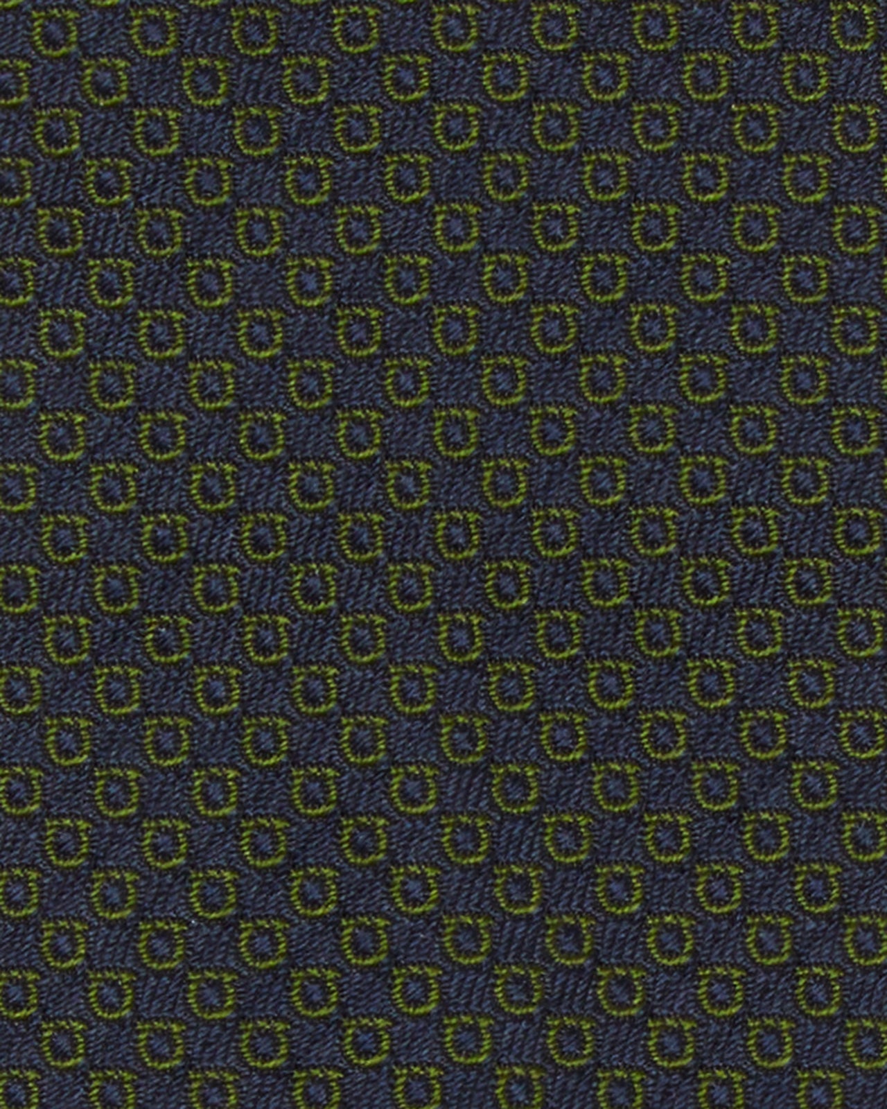 Silk Print Tie in Dark Green Gancini