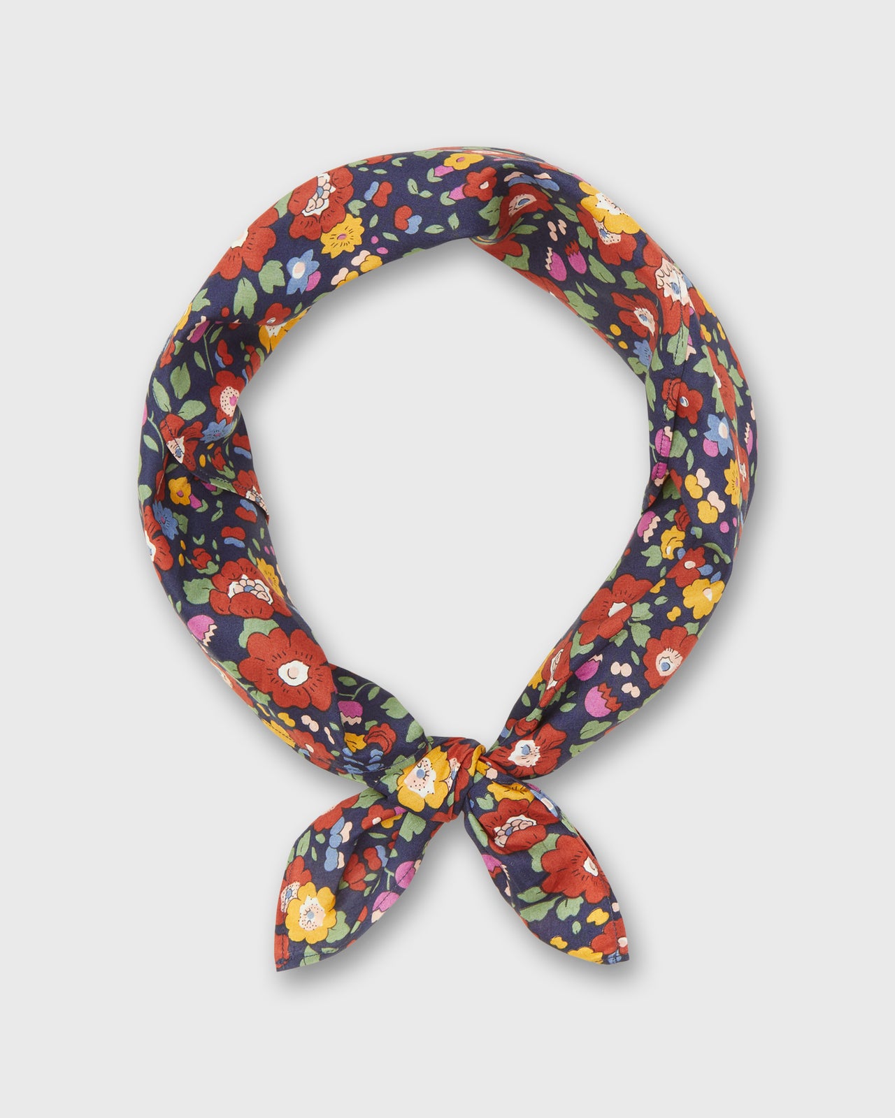 Anyway Scarf in Navy/Multi Betsy Meadow Liberty Fabric