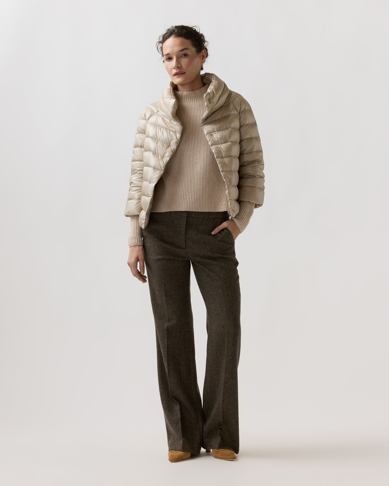 Sofia 3/4 Sleeve Bolero in Champagne