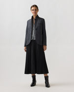 Load image into Gallery viewer, Stand Up Collar Blazer in Grey Melange
