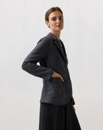 Load image into Gallery viewer, Stand Up Collar Blazer in Grey Melange
