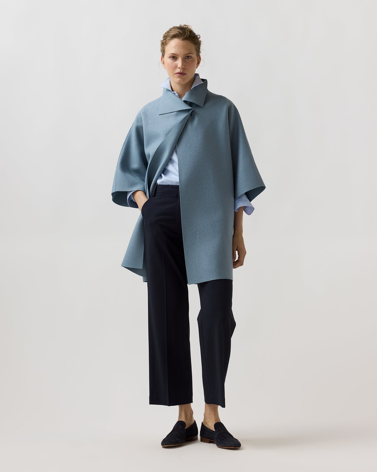 Kimono Coat in Mineral Grey