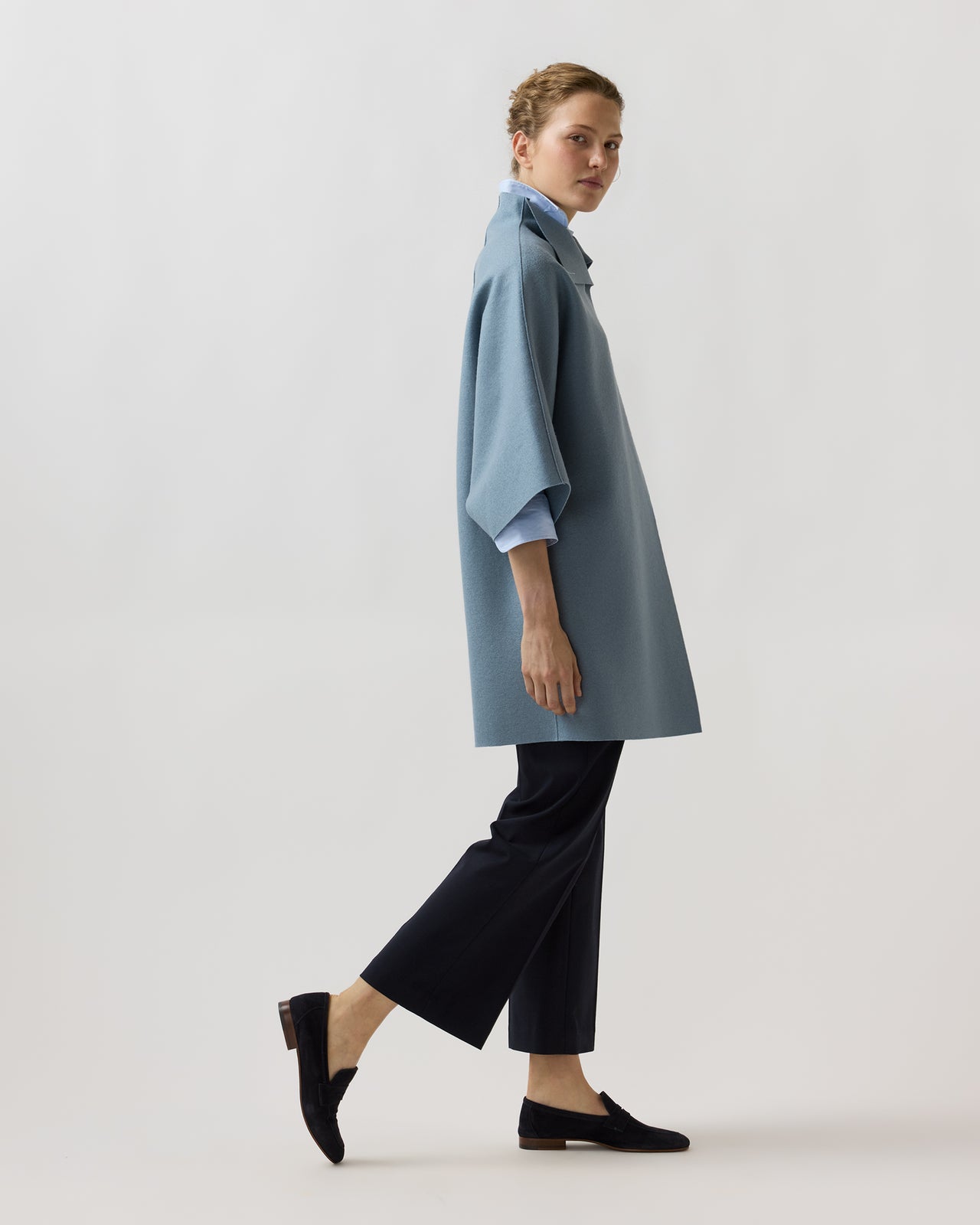 Kimono Coat in Mineral Grey