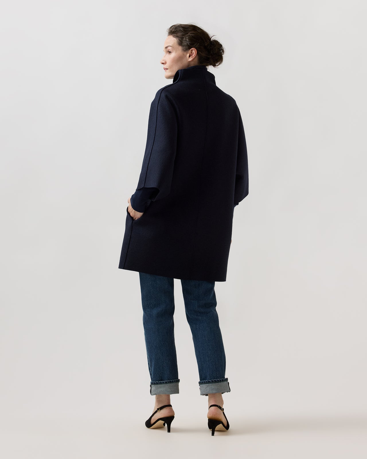 Kimono Coat in Navy Blue