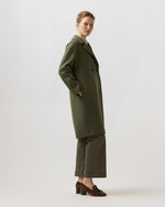 Load image into Gallery viewer, Dropped Shoulder Double Breasted Coat in Hunting Green
