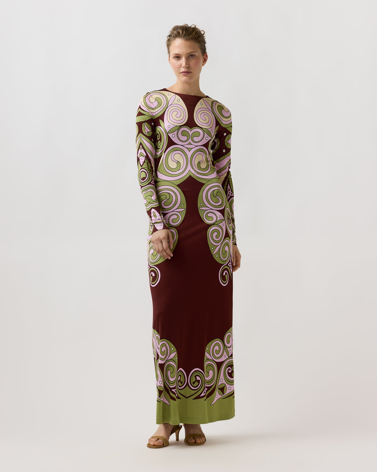 Long Sleeve Swing Dress in Kells Swirl Placée