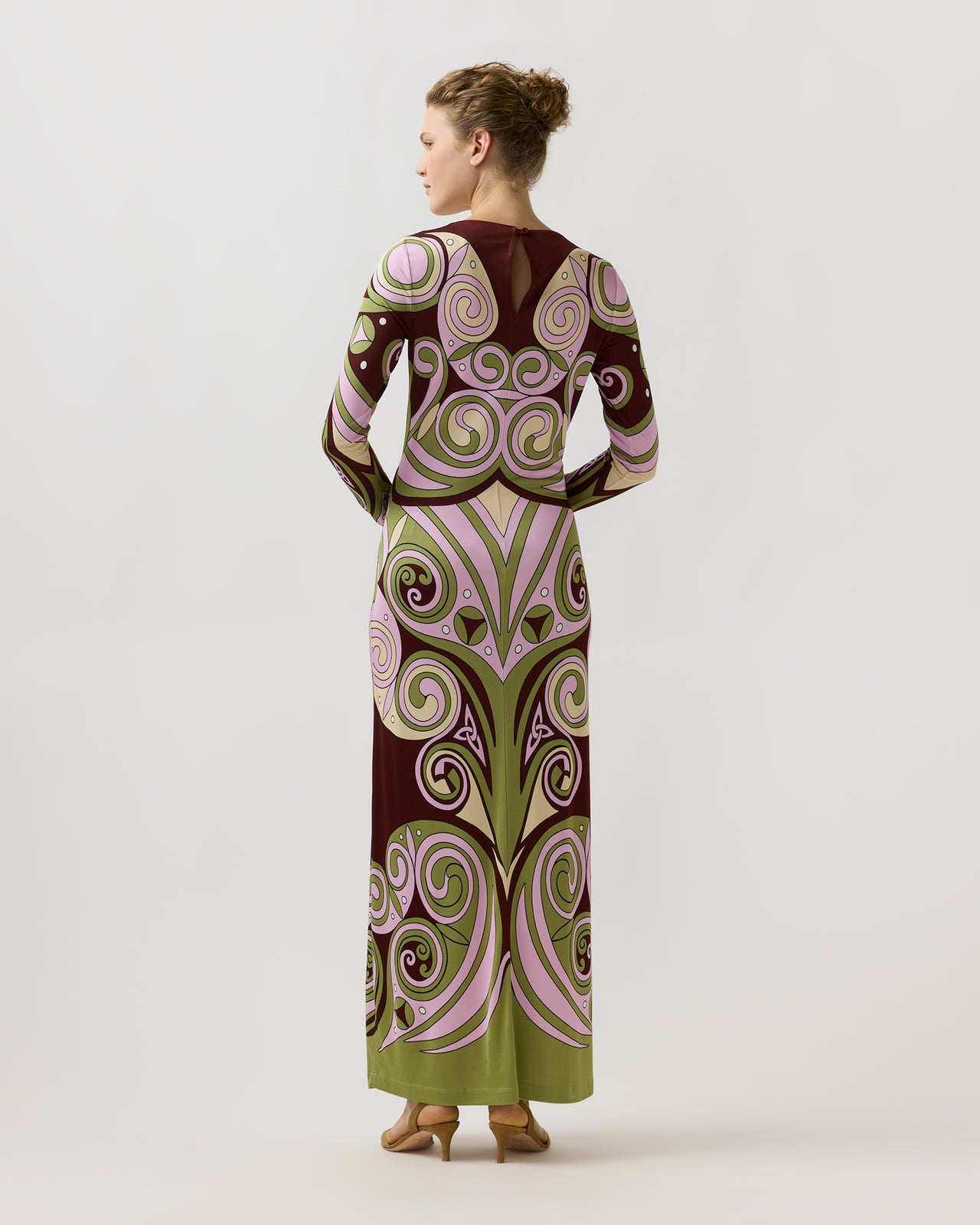 Long Sleeve Swing Dress in Kells Swirl Placée
