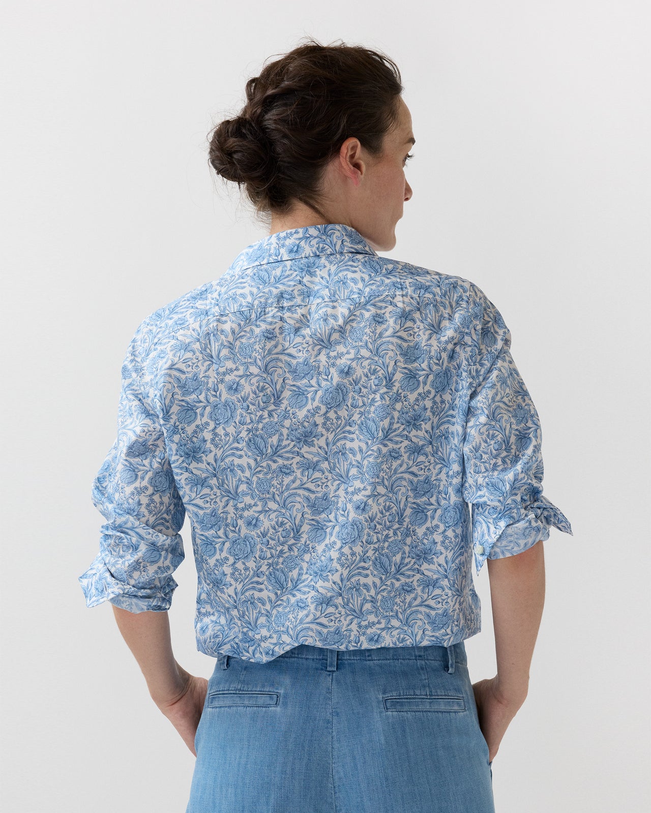 Tomboy Popover Shirt in Blue Sambourne Liberty Fabric