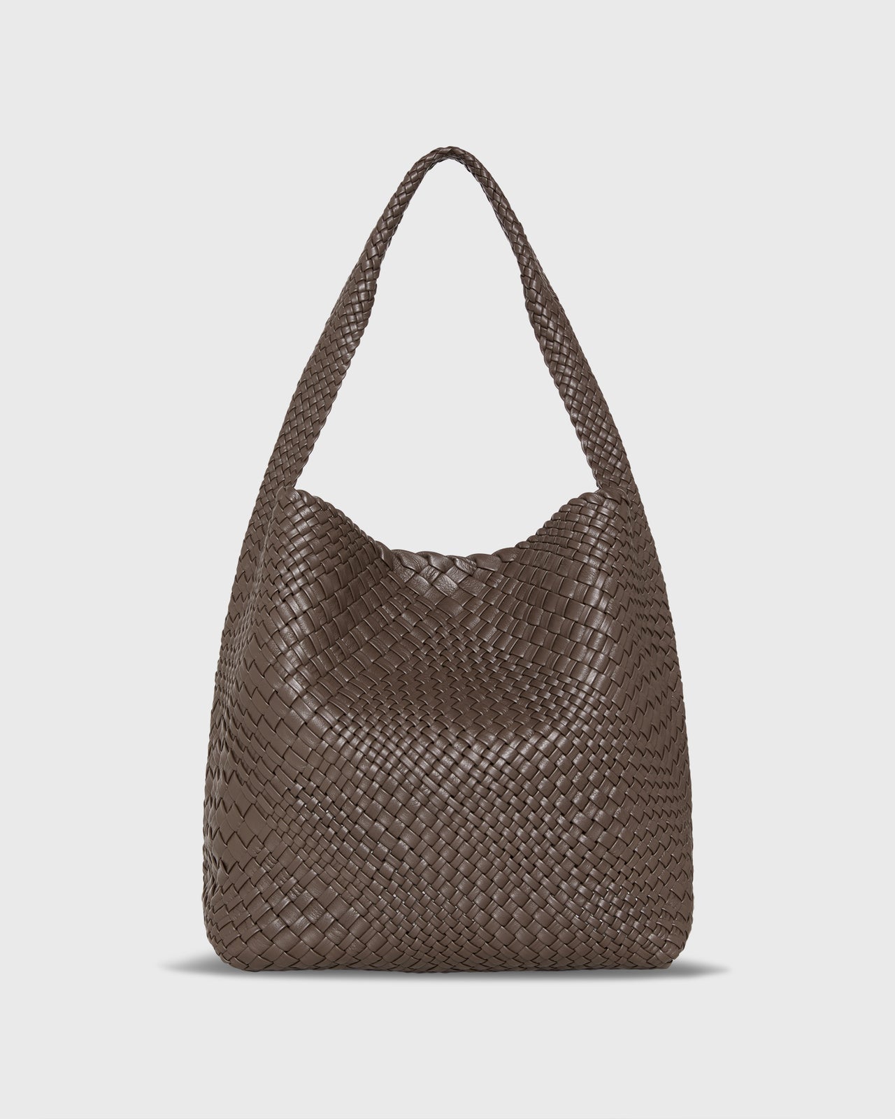 Jen Handwoven Hobo Bag in Brown Leather