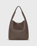 Load image into Gallery viewer, Jen Handwoven Hobo Bag in Brown Leather
