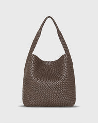 Jen Handwoven Hobo Bag in Brown Leather