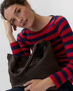 Load image into Gallery viewer, Jen Handwoven Hobo Bag in Brown Leather
