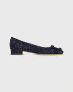 Load image into Gallery viewer, Buckle Shoe in Indigo Tic-Weave Jacquard
