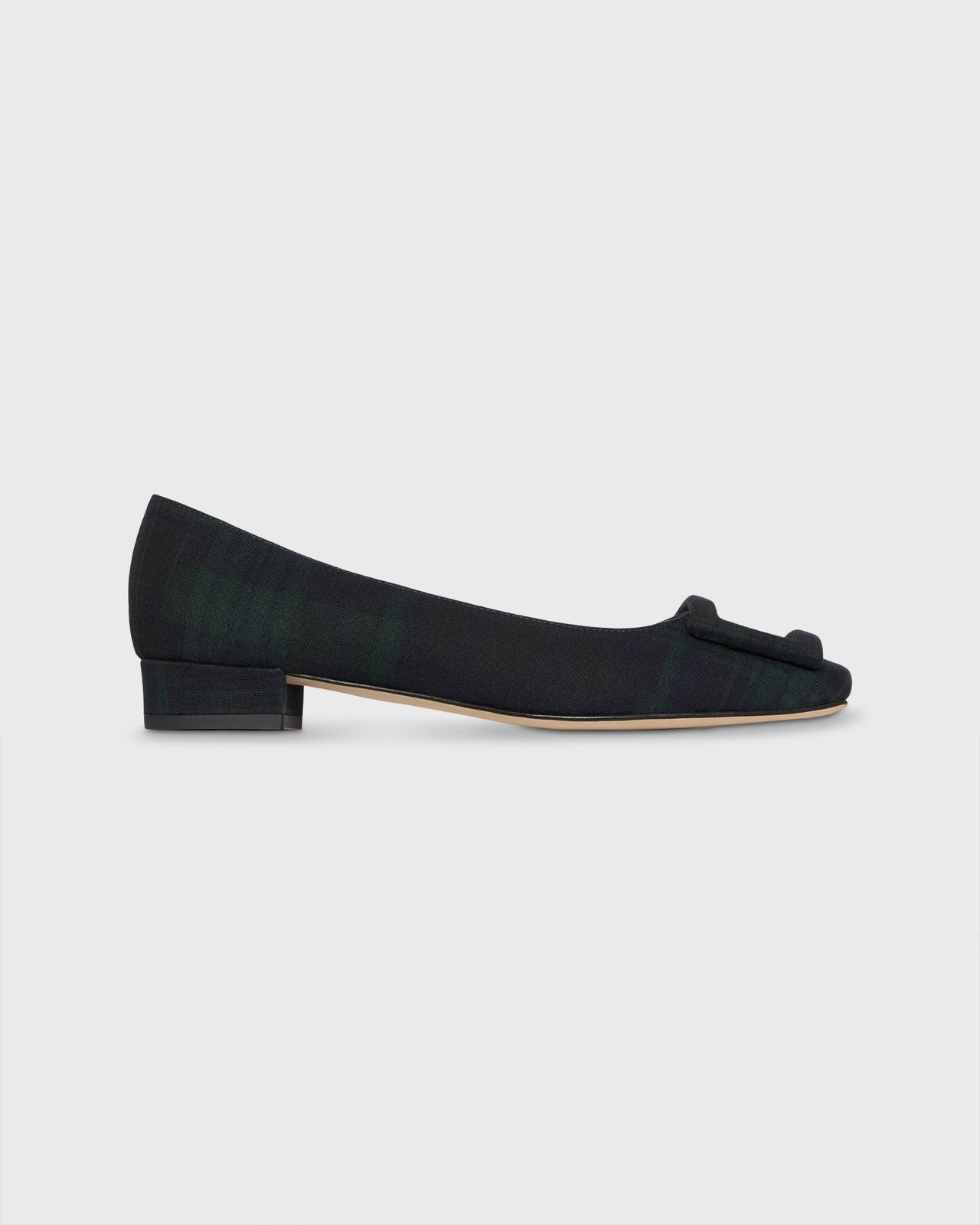 Buckle Shoe in Blackwatch Patchwork Double-Weave