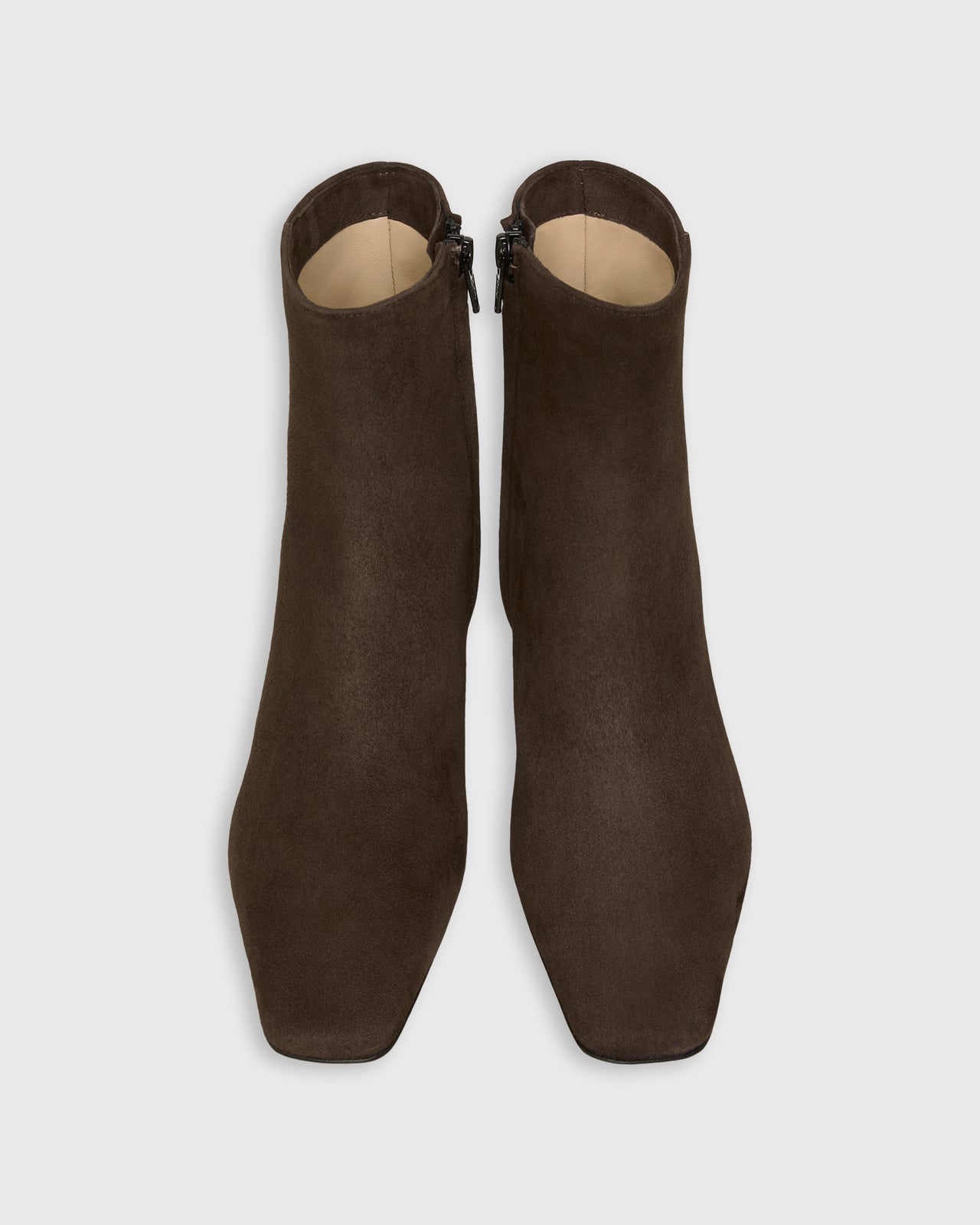 Simple Side-Zip Ankle Boot in Chocolate Suede