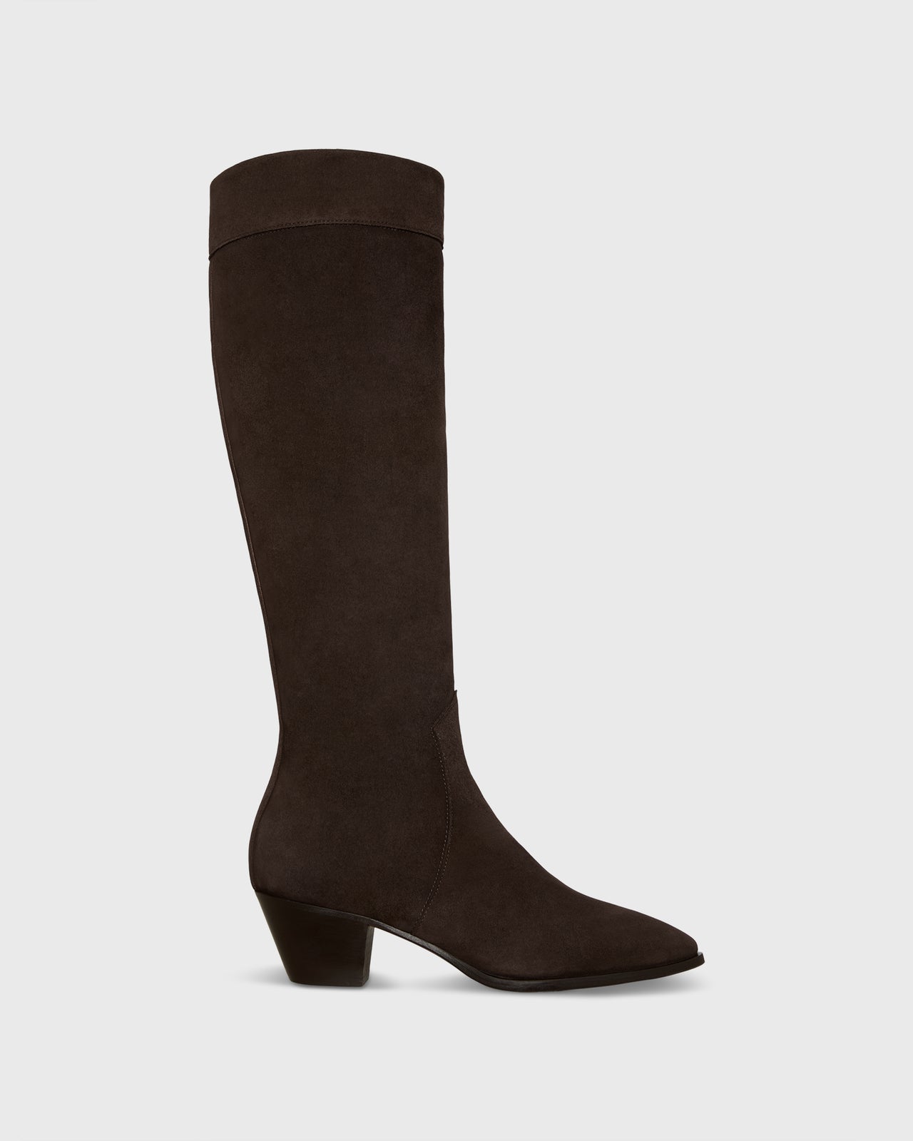 Eliza Western Boot in Chocolate Suede