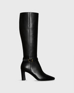 Load image into Gallery viewer, Buckle Tall Boot in Black Leather
