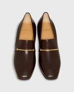 Load image into Gallery viewer, Stacked Bit Loafer Heel in Chocolate Leather
