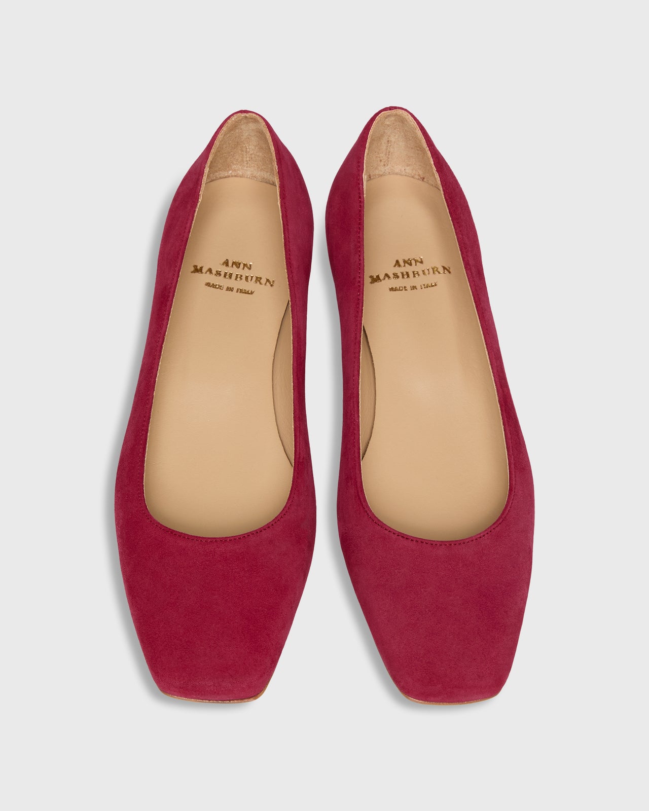 Cecelia Flat in Deep Red Suede