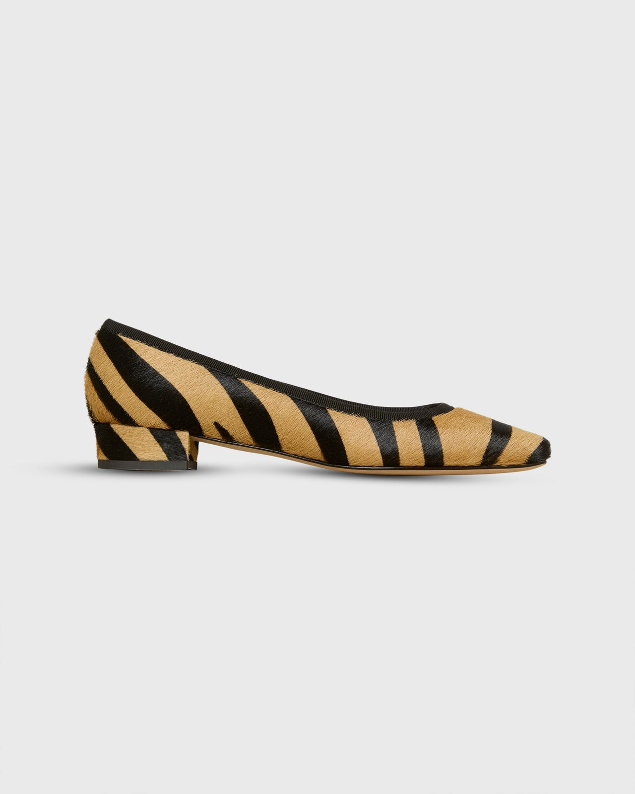 Cecelia Flat in Zebra Calf Hair