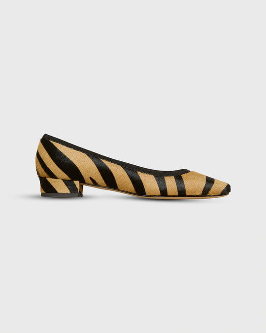 Cecelia Flat in Zebra Calf Hair