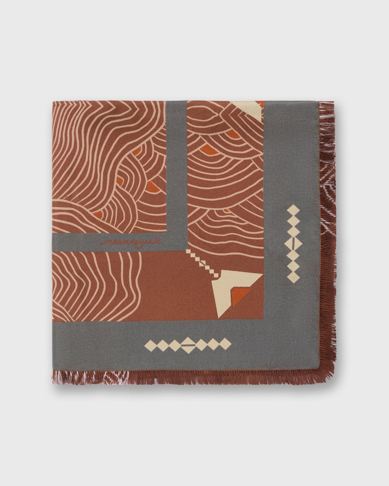 Reversible Silk Square Scarf in Geometries of Origin