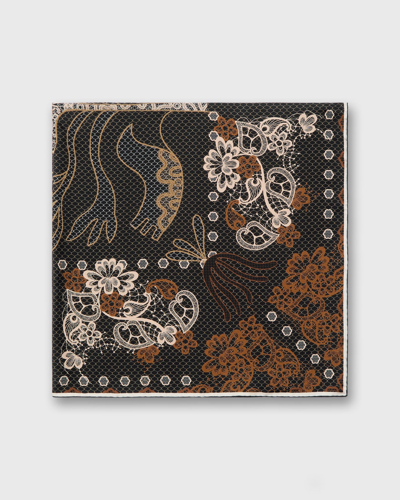 Silk Square Scarf in Inherited Lace
