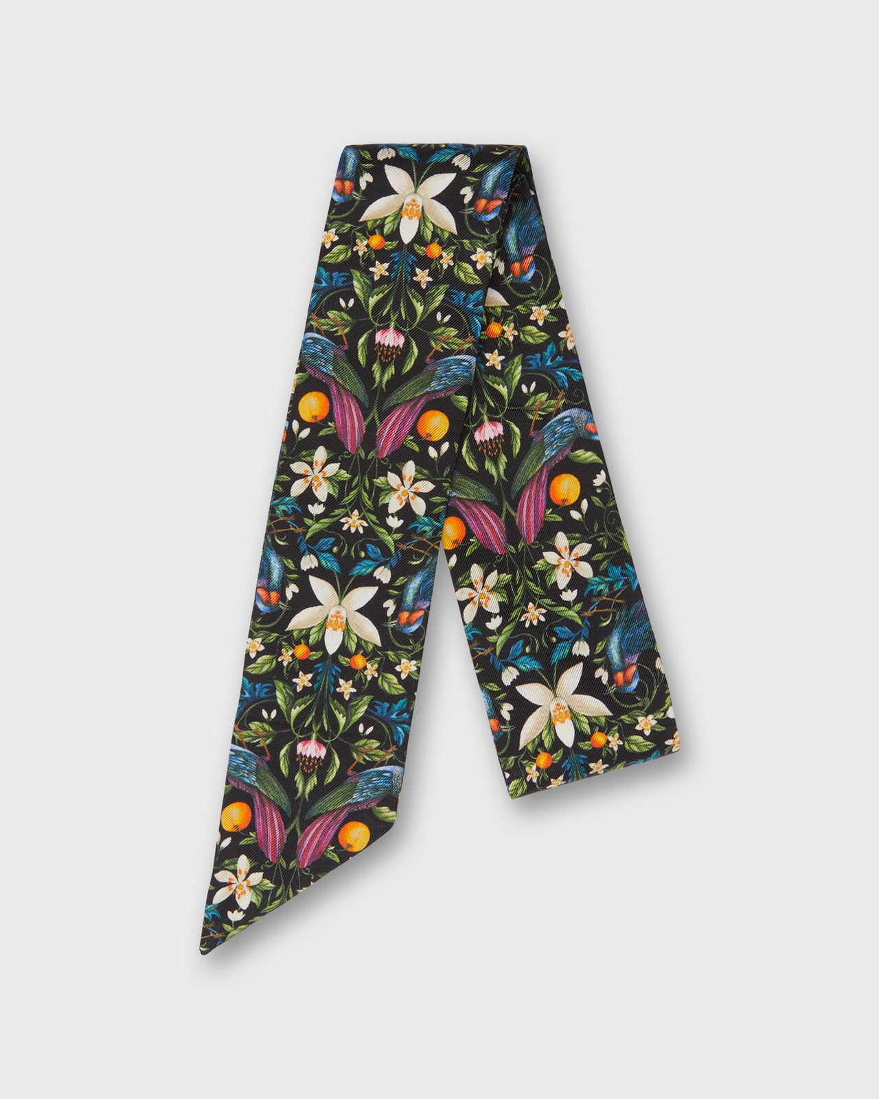 Silk Tied Up Scarf in Forbidden Fruit Liberty Fabric Silk Twill